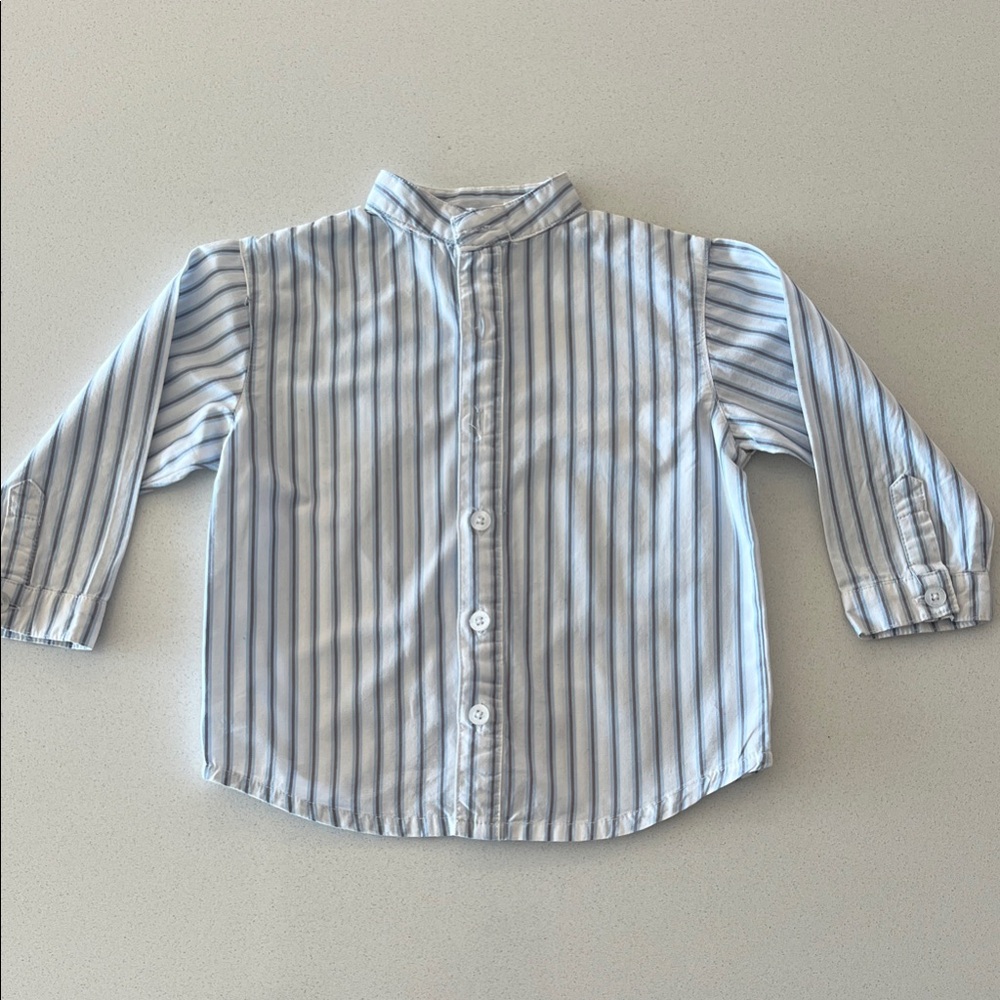Disney Kids Blue & White Striped Button-Down Shirt